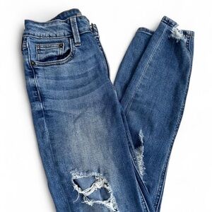 Blue Distressed Women Jeans
